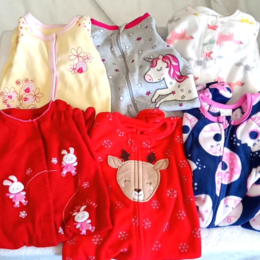 Baby girl size 3-6 month pj lot
